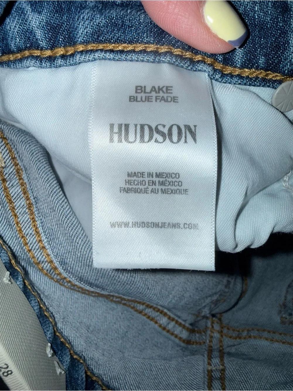 NWT Hudson Blake Slim Straight Jeans Men’s 28 Blue Fade Distressed